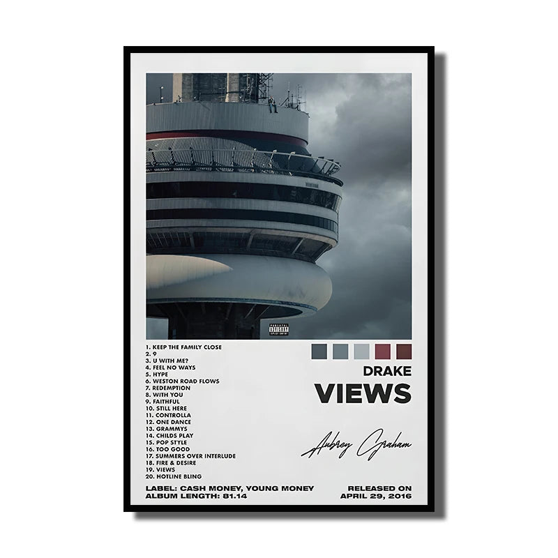 Rap Singer Kanye West Art Poster, Pop Music Album Cover High-Definition Printed Canvas Painting, Home Wall Decoration, Frameless
