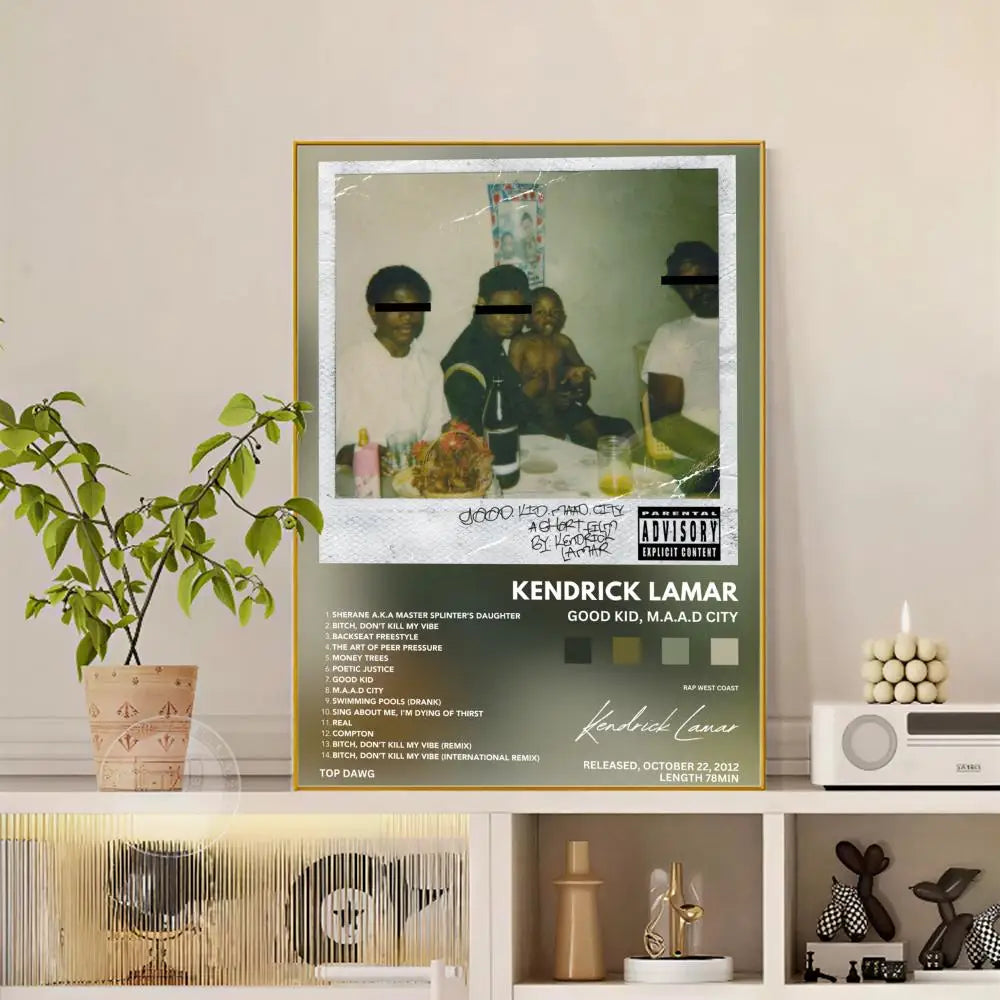 Rapper K-Kendrick Lamar Poster Versatile HD Waterproof Wall Art Self-Adhesive Decor for Any Space Ideal Gift