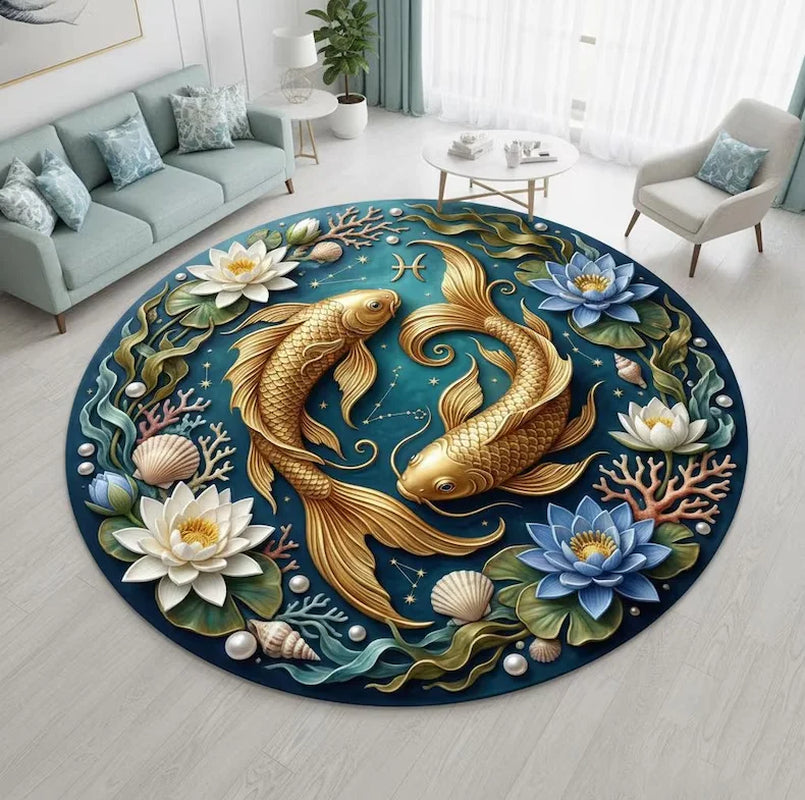 2D Optical Illusion Rug Black White Geometric Area Rug Trippy Modern round Carpet for Living Room Home Decor Gift for Friends R1