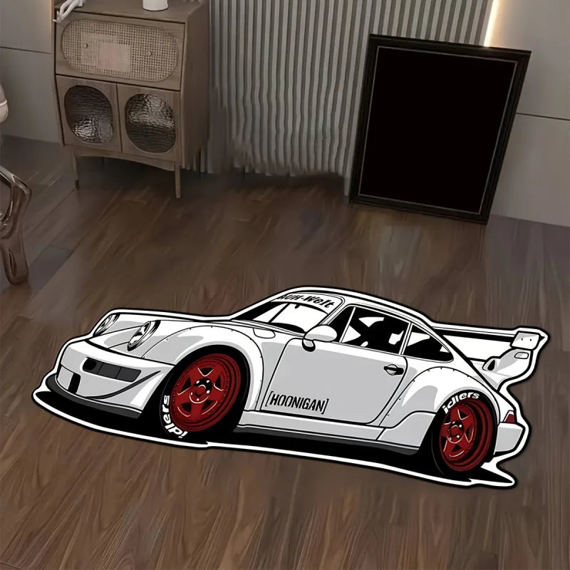 Ins Trendy Sports Car Plush Rug Unique Design Home Living Room Bedroom Decorative Rug Home Decoration