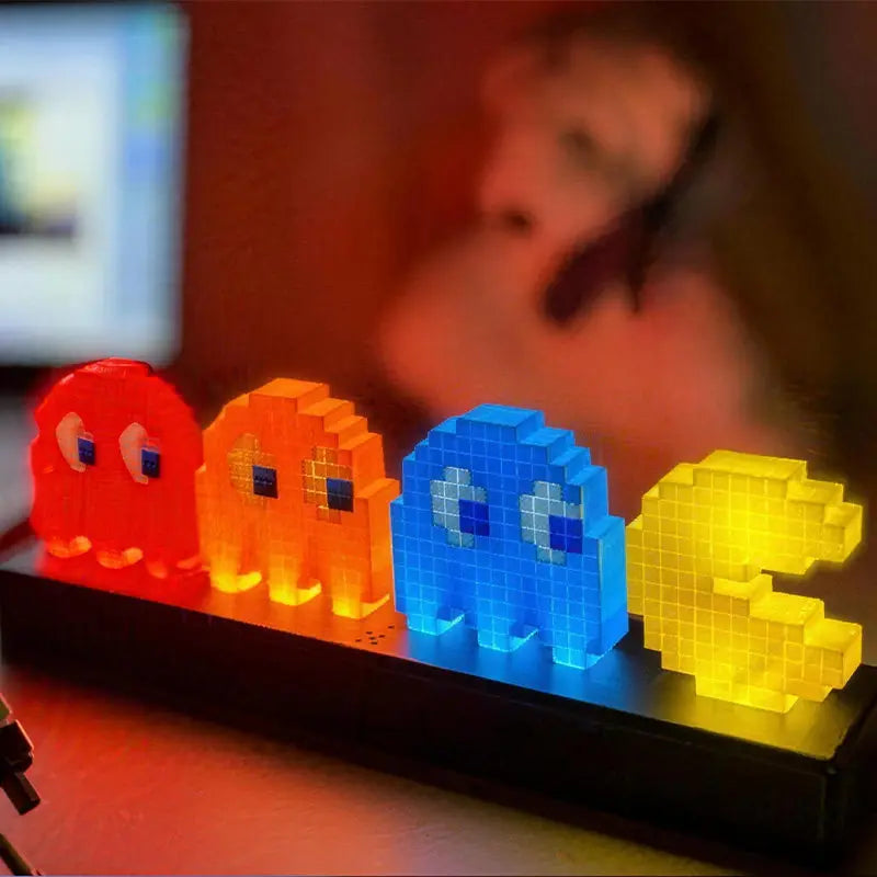Pac-Man Crayon Shin-Chan Toy Story Anime Led Light Sign Sound Activated Pickup Rhythm Night Light Creative Trendy Toy Gift
