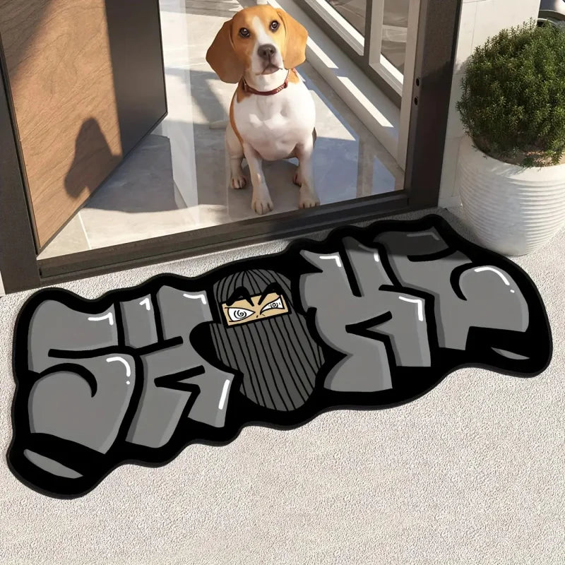 Hip-Hop Street Graffiti Carpet, Soft and Slip-Resistant Bedroom Bedside Rug, Game Room Floor Mat, Home Decoration
