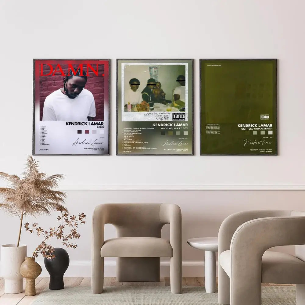 Rapper K-Kendrick Lamar Poster Versatile HD Waterproof Wall Art Self-Adhesive Decor for Any Space Ideal Gift