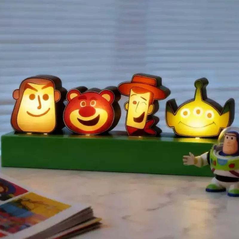 Pac-Man Crayon Shin-Chan Toy Story Anime Led Light Sign Sound Activated Pickup Rhythm Night Light Creative Trendy Toy Gift