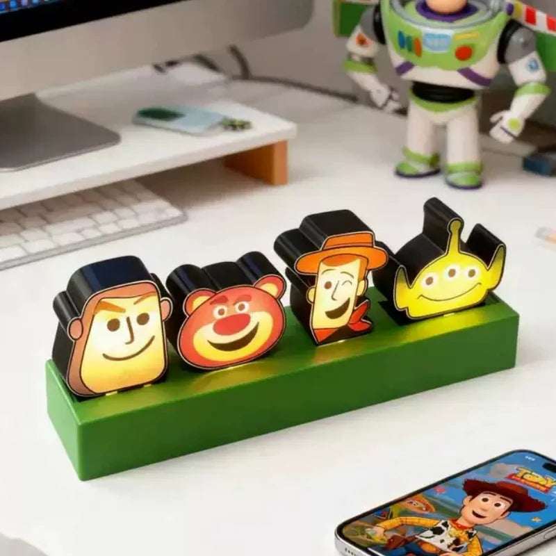 Pac-Man Crayon Shin-Chan Toy Story Anime Led Light Sign Sound Activated Pickup Rhythm Night Light Creative Trendy Toy Gift