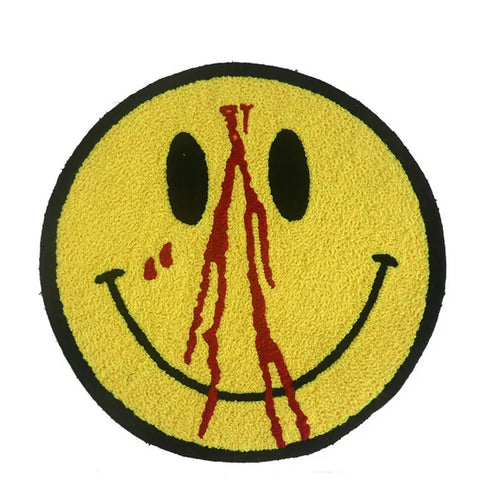 50Cm Trippy Smiling Rug Unique Plush round Living Room Bedroom Floor Mat Geeky Bedroom Rug Home Decor Non-Slip Bathmat