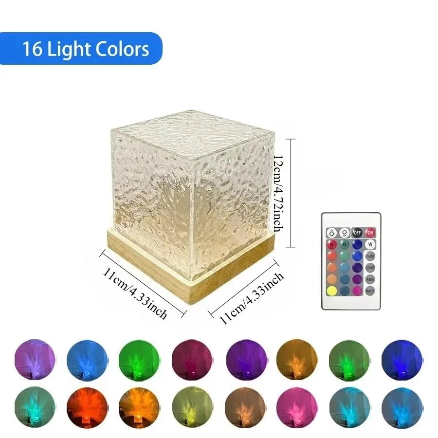 New 16 Colors Night Light Remote Control Ocean Wave Projection Lamp Aurora Ambient Light Home Decor for Living Room Bedroom