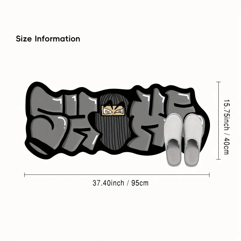 Hip-Hop Street Graffiti Carpet, Soft and Slip-Resistant Bedroom Bedside Rug, Game Room Floor Mat, Home Decoration