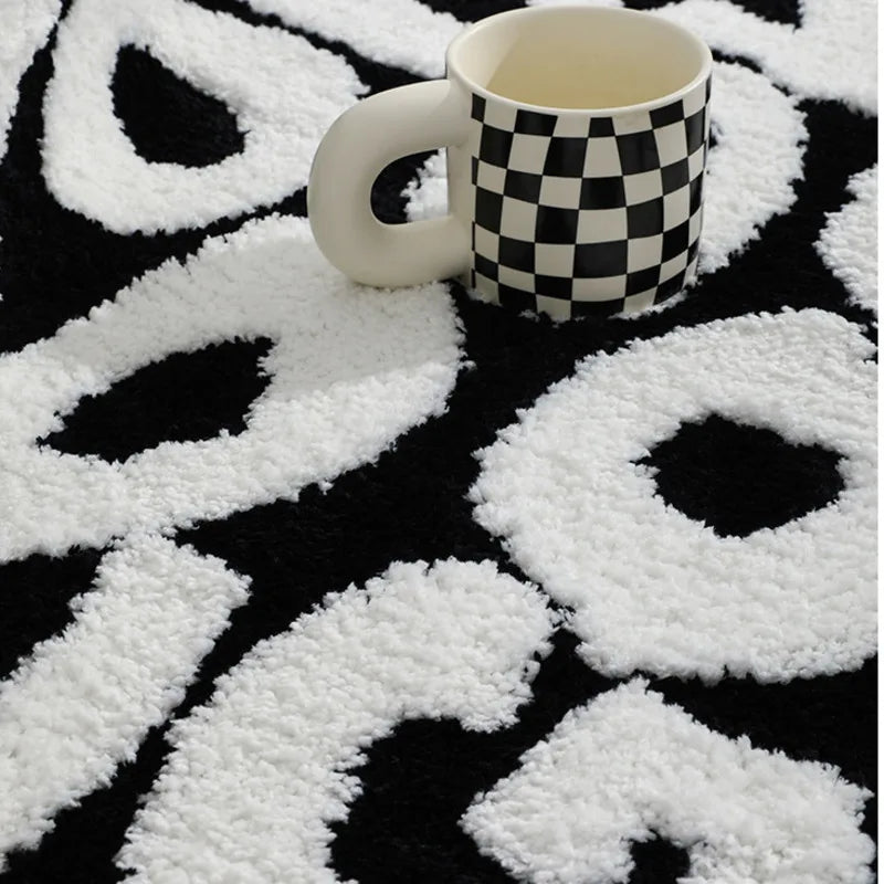 Fluffy Tufted Letter Floor Mat You Look Good Area Carpet Antislip Korean Irregular Lounge Rug Bedroom Chair Foot Pad Decor