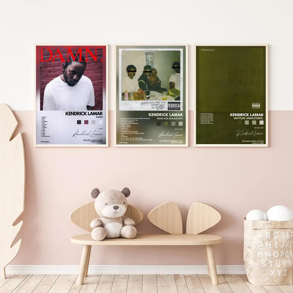 Rapper K-Kendrick Lamar Poster Versatile HD Waterproof Wall Art Self-Adhesive Decor for Any Space Ideal Gift