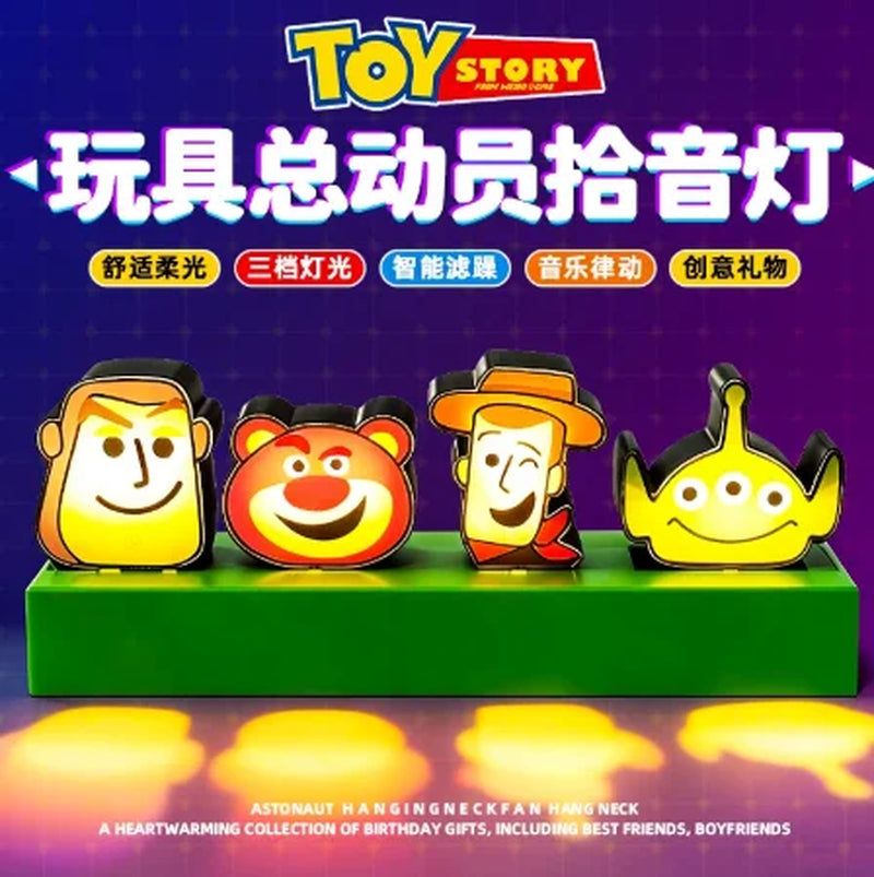 Pac-Man Crayon Shin-Chan Toy Story Anime Led Light Sign Sound Activated Pickup Rhythm Night Light Creative Trendy Toy Gift