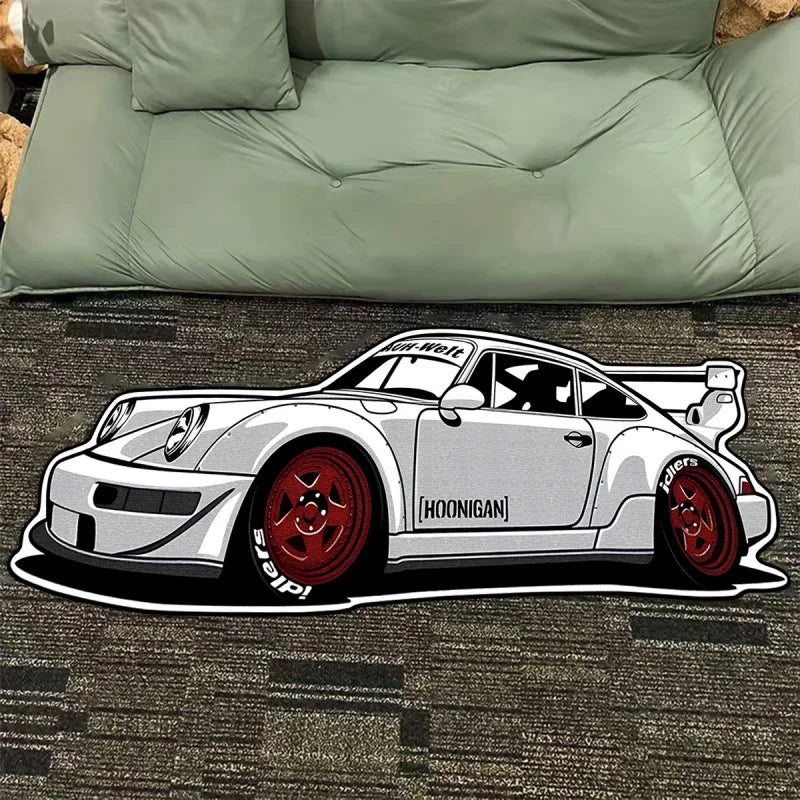 Ins Trendy Sports Car Plush Rug Unique Design Home Living Room Bedroom Decorative Rug Home Decoration