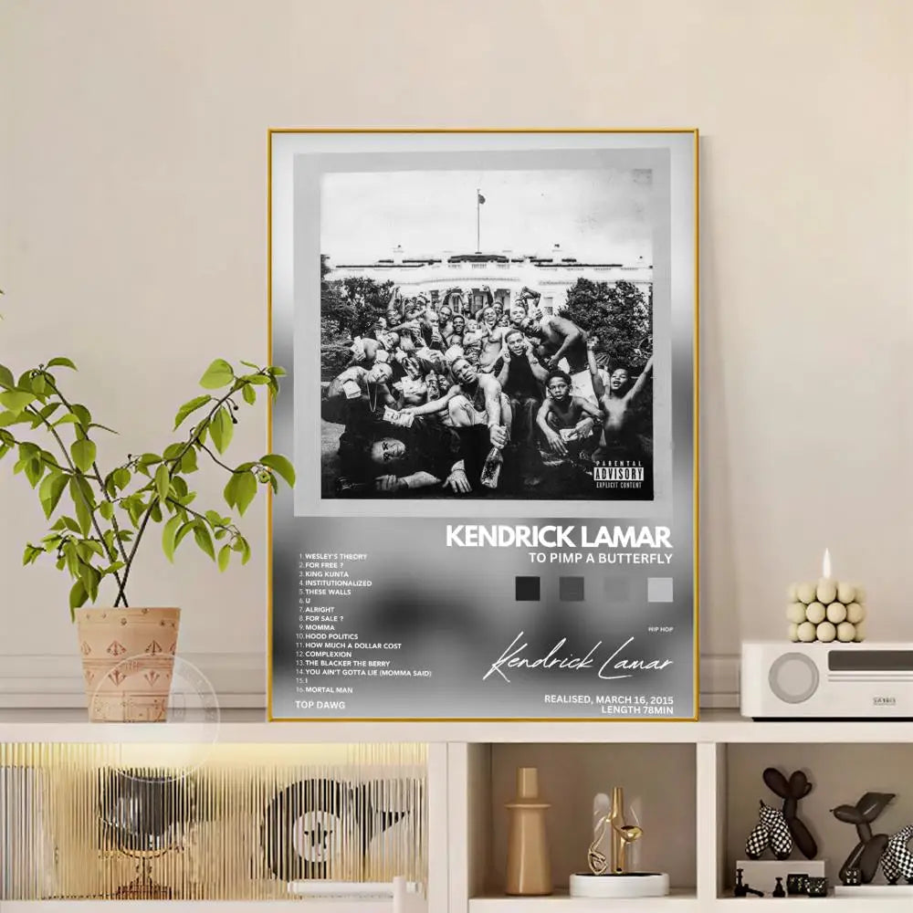 Rapper K-Kendrick Lamar Poster Versatile HD Waterproof Wall Art Self-Adhesive Decor for Any Space Ideal Gift