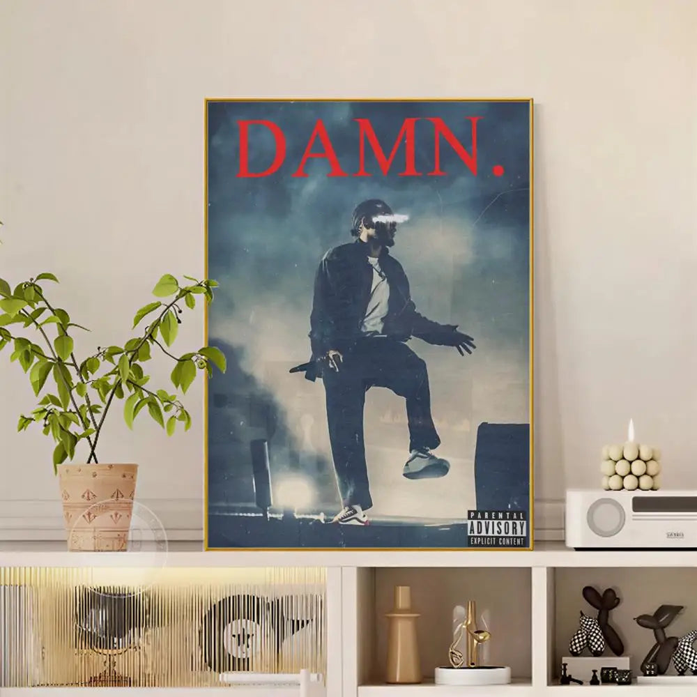 Rapper K-Kendrick Lamar Poster Versatile HD Waterproof Wall Art Self-Adhesive Decor for Any Space Ideal Gift