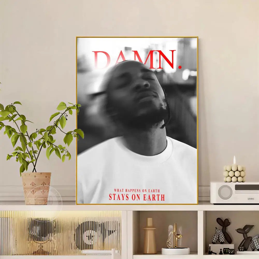 Rapper K-Kendrick Lamar Poster Versatile HD Waterproof Wall Art Self-Adhesive Decor for Any Space Ideal Gift