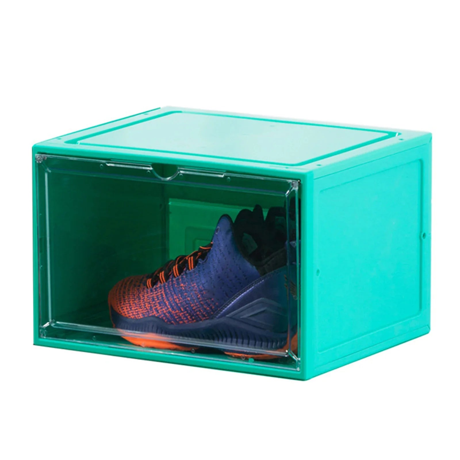 LED Luminous Basketball Shoe Storage Box Transparent Sound Control Home Shoe Cabinet Side Open Magnetic Dustproof Home Supplies