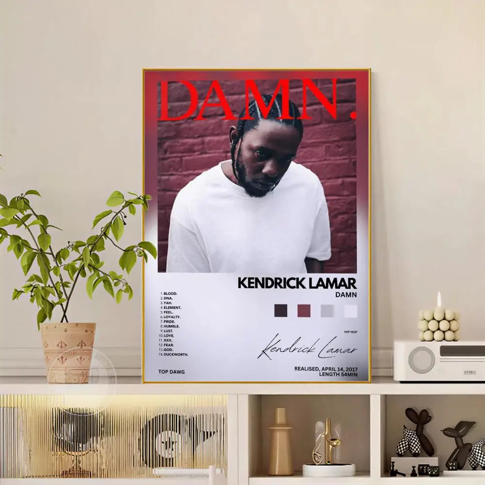 Rapper K-Kendrick Lamar Poster Versatile HD Waterproof Wall Art Self-Adhesive Decor for Any Space Ideal Gift