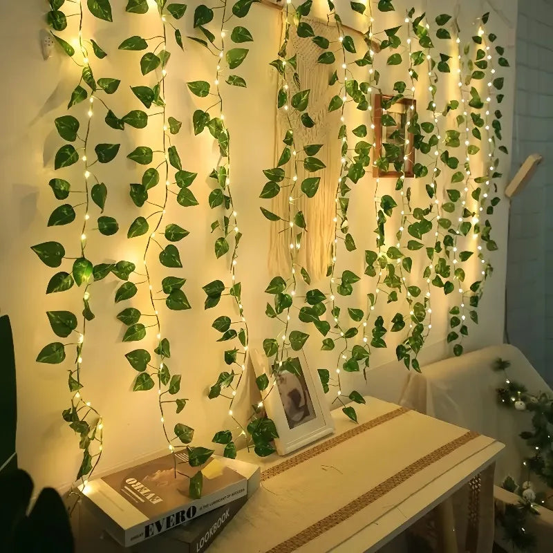 Green Leaf String Light Ivy Leaf Fairy Lights for Bedroom Party Festival Wedding Birthday Christmas Valentine'S Day Decor