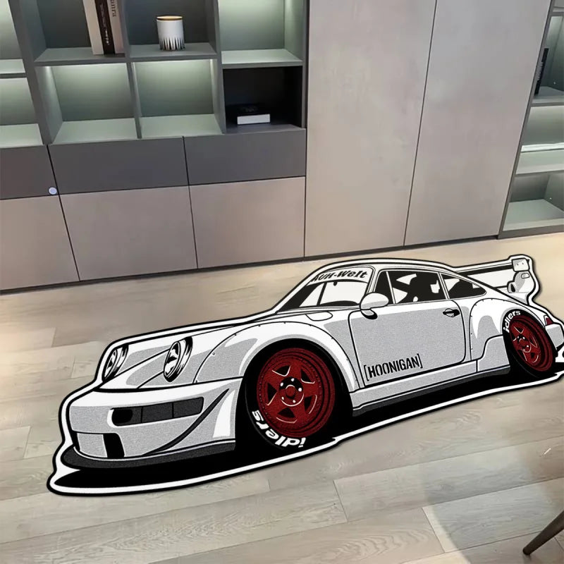 Ins Trendy Sports Car Plush Rug Unique Design Home Living Room Bedroom Decorative Rug Home Decoration