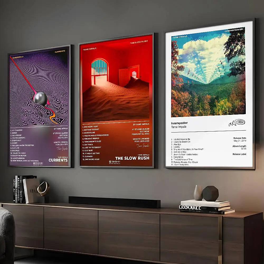 T-Tame I-Impalas Poster Sticky Wall Art Printing Waterproof Home Living Bed Room Bar Aesthetic Decor
